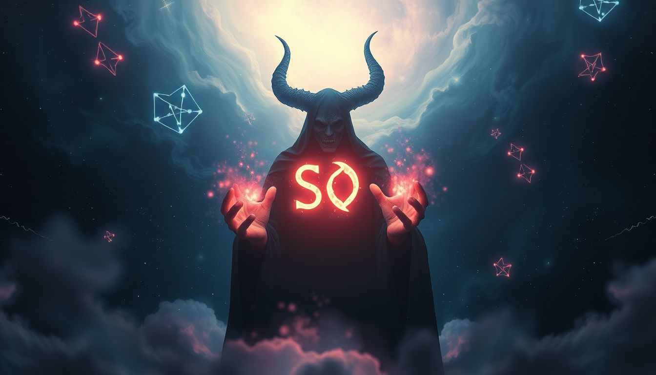 Ein Dämon im SOS-Ruf symbolisiert innere Ängste und Konflikte.