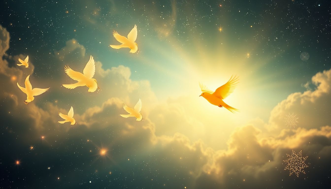 Ein gelber Vogel symbolisiert oft Freude und neue Gemeinschaften.