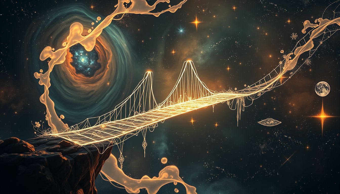 Die hinfällige Brücke symbolisiert zerbrechende Verbindungen im Leben.