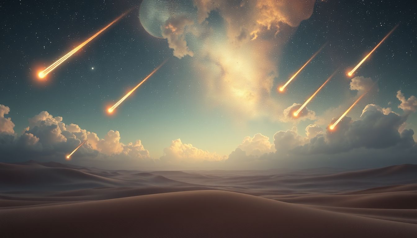 Ein Komet am Wüstenhimmel symbolisiert plötzliche lebensverändernde Ereignisse.