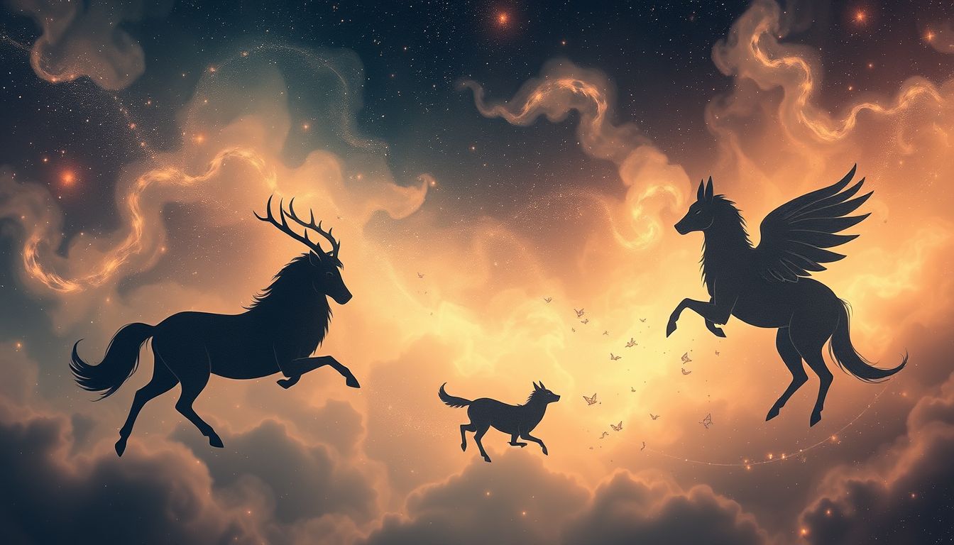 Traum 5 zeigt tierische Kraft und verborgene Instinkte in Kohle.