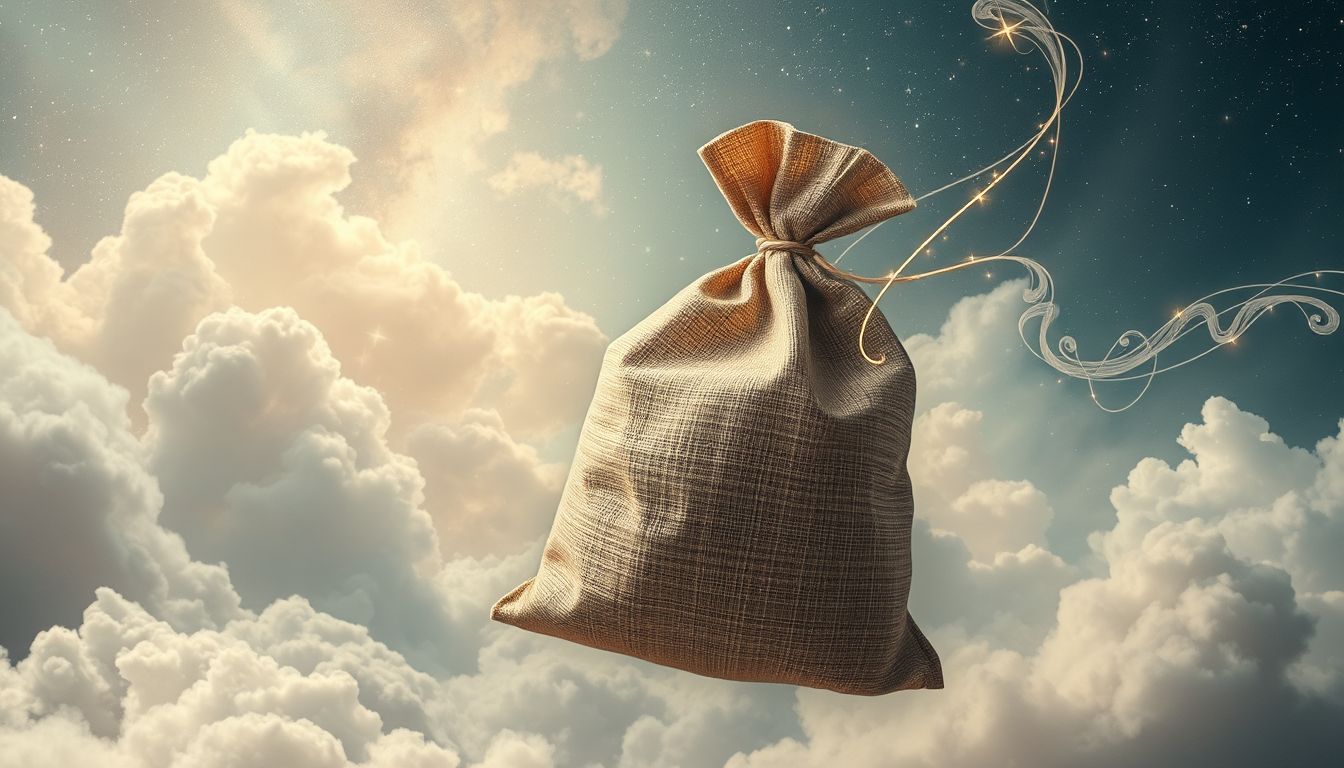 Ein Sackleinen-Sack im Traum symbolisiert oft bescheidene Anfänge.