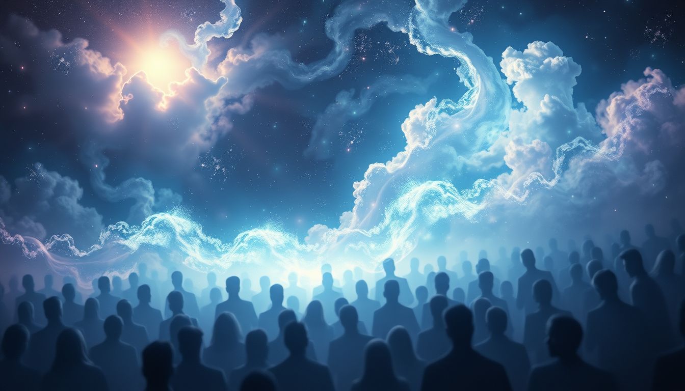 Das Hören einer Schalmei in Menschenmenge symbolisiert klare Intuition.