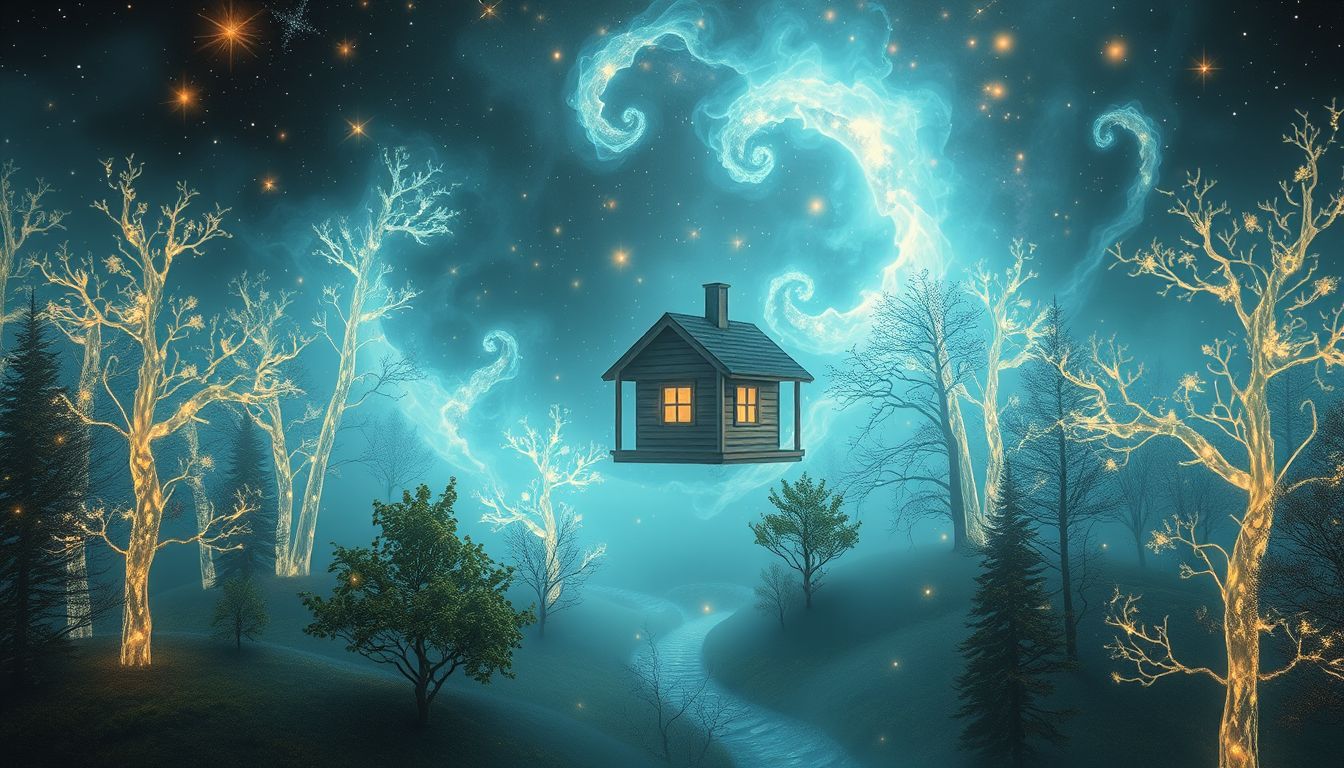 Eine Bude im Wald symbolisiert Rückzug und innere Klarheit.