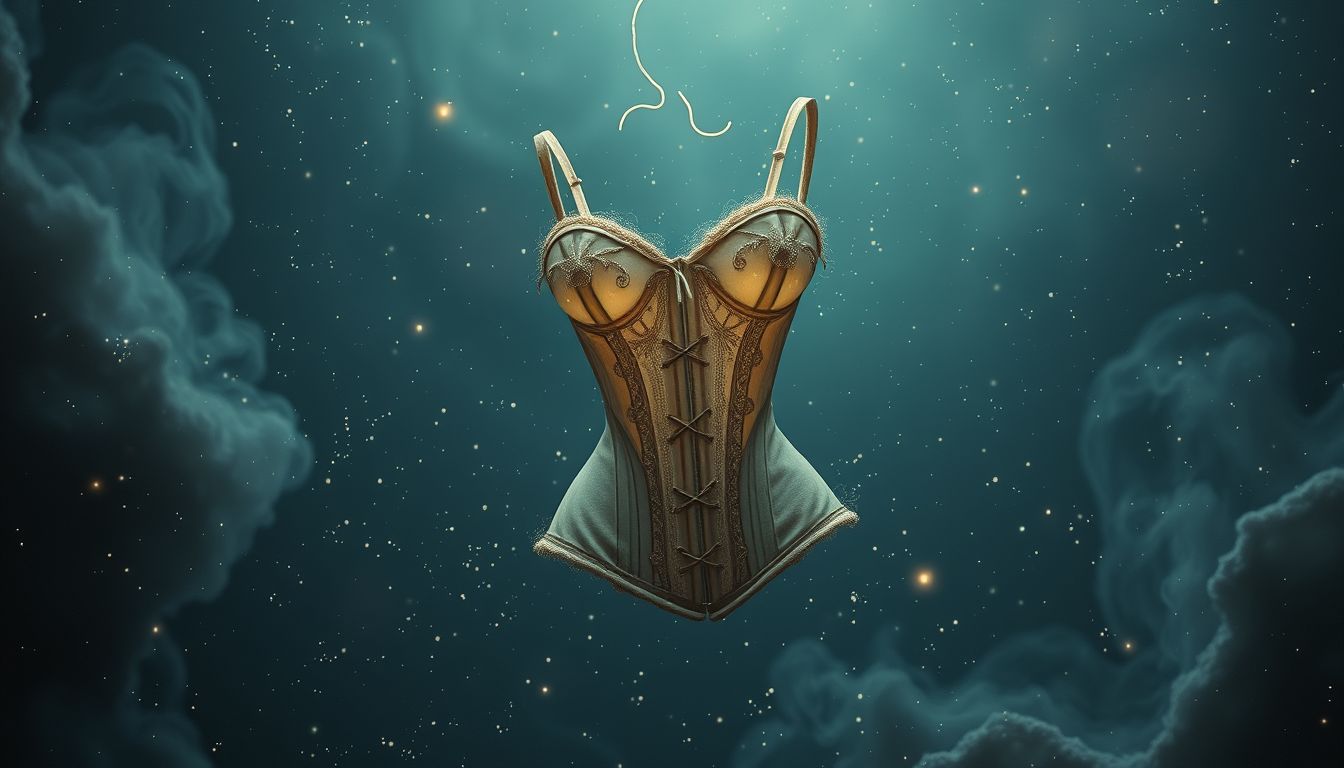 Ein alter Schnürleib symbolisiert verborgene Erinnerungen und vergangene Zeiten.