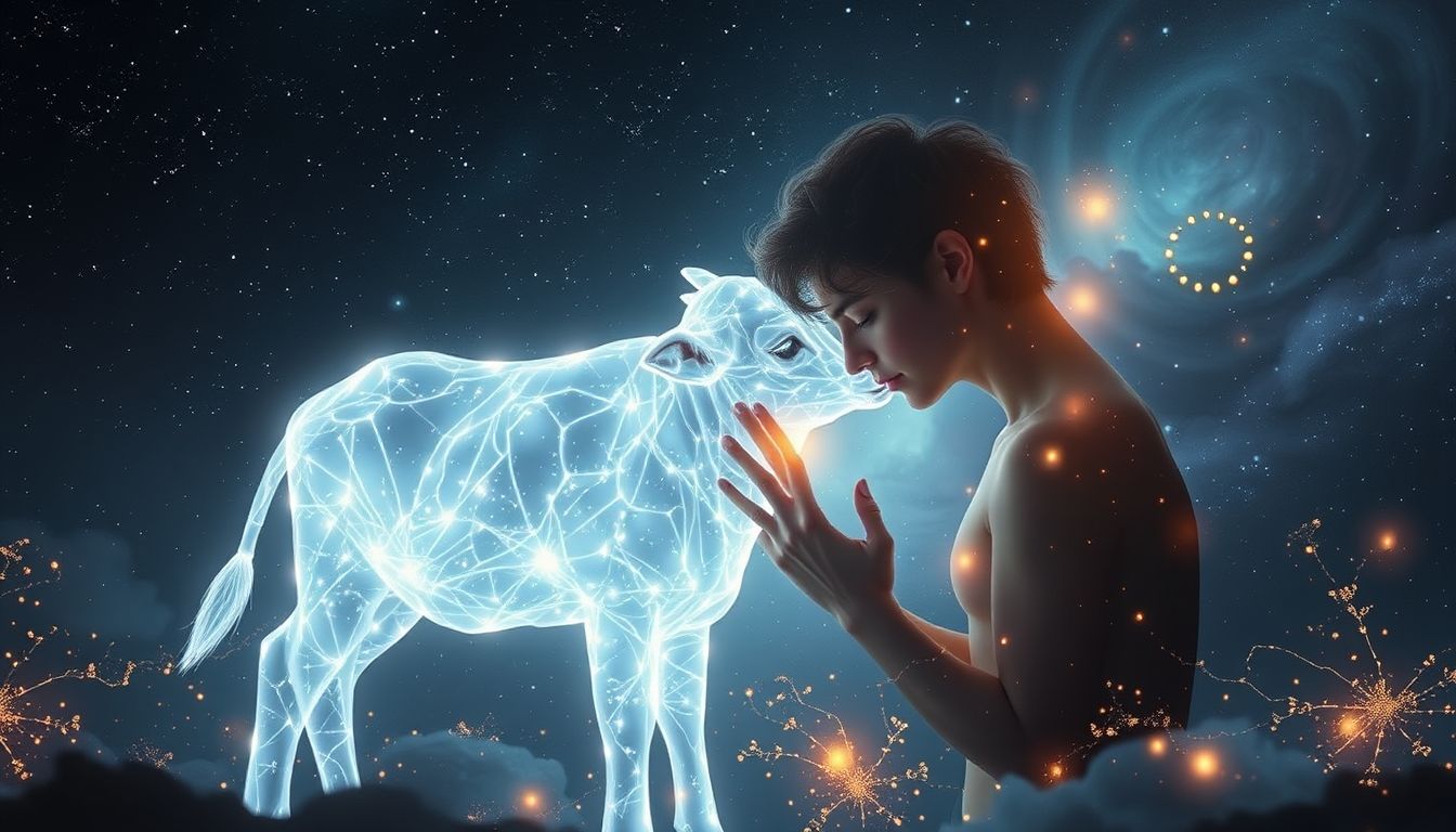 Ein Kalb, das dich ableckt, symbolisiert neue herzliche Verbindungen.