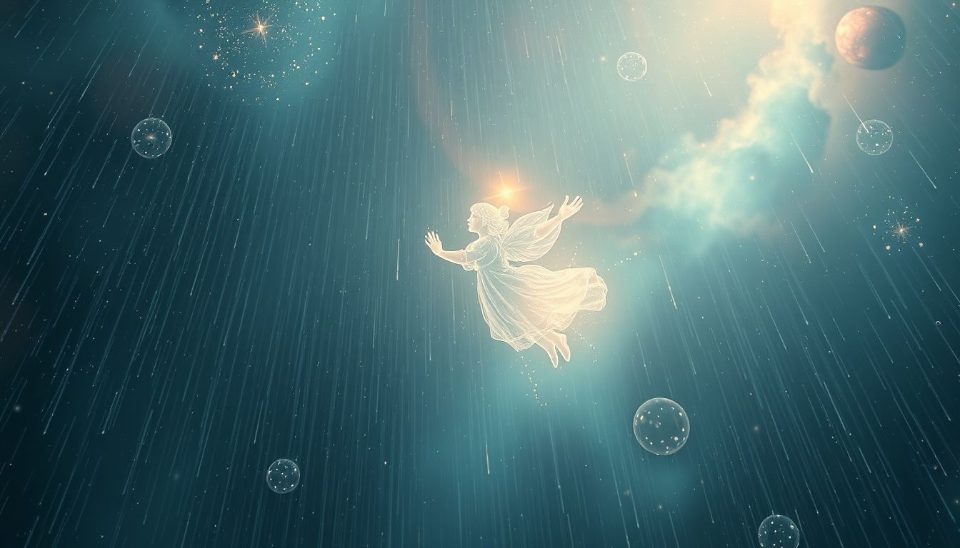 Fliegen im Regen symbolisiert innere Konflikte und emotionale Befreiung.