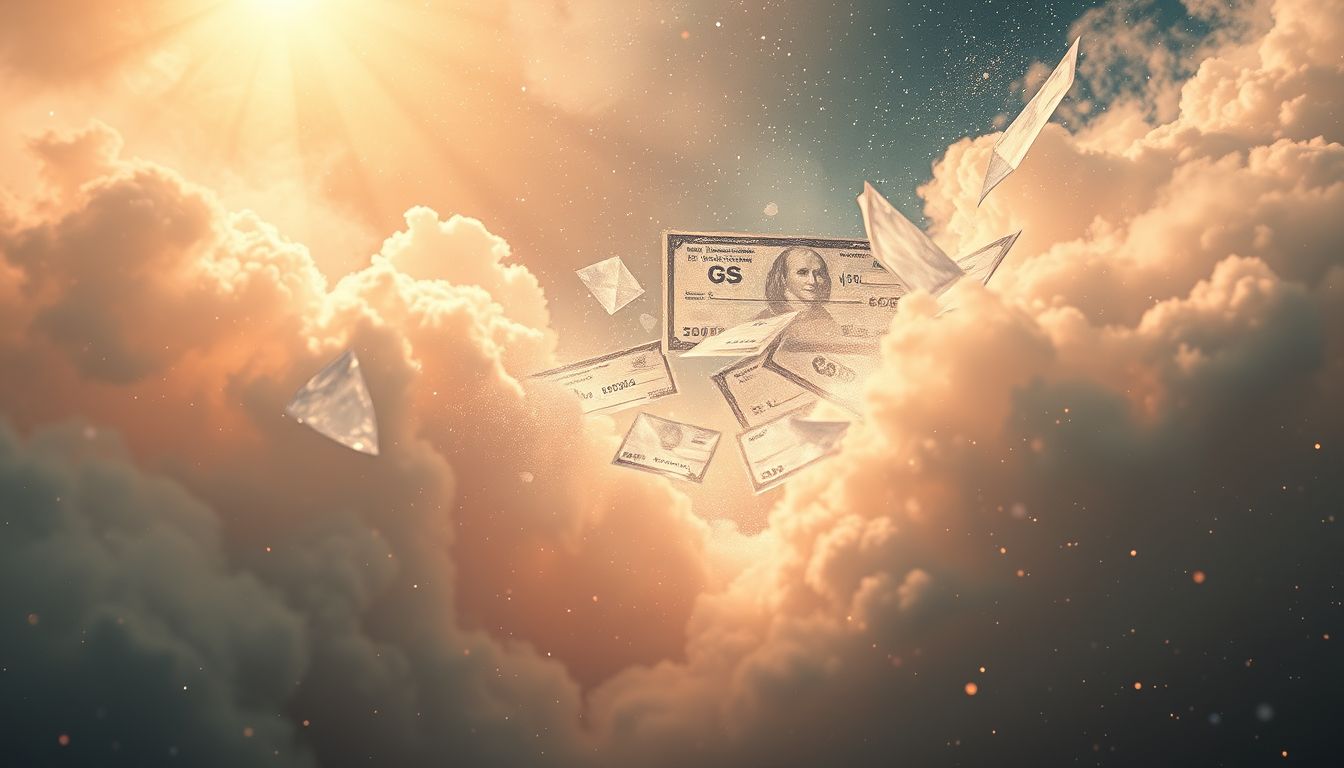 Ein Scheckheft im Müll symbolisiert finanzielle Unsicherheiten im Traum.