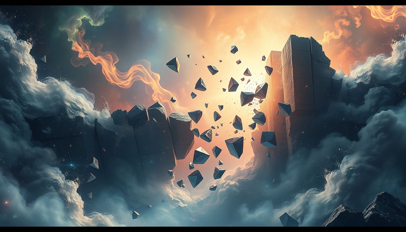 Ein einstürzende Schleuse symbolisiert Verlust und emotionale Blockaden.