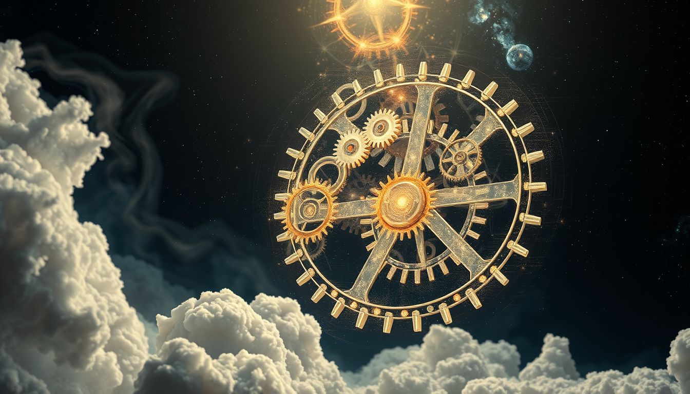 Ein selbstreparierendes Getriebe symbolisiert innere Heilung und Anpassungsfähigkeit.