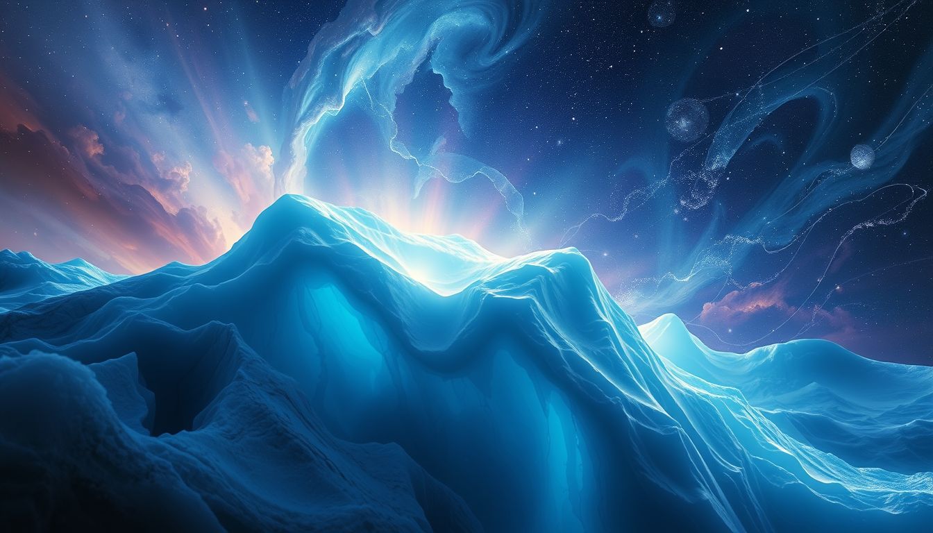 Ein sprechender Gletscher symbolisiert tiefes intuitives Wissen und Führung.