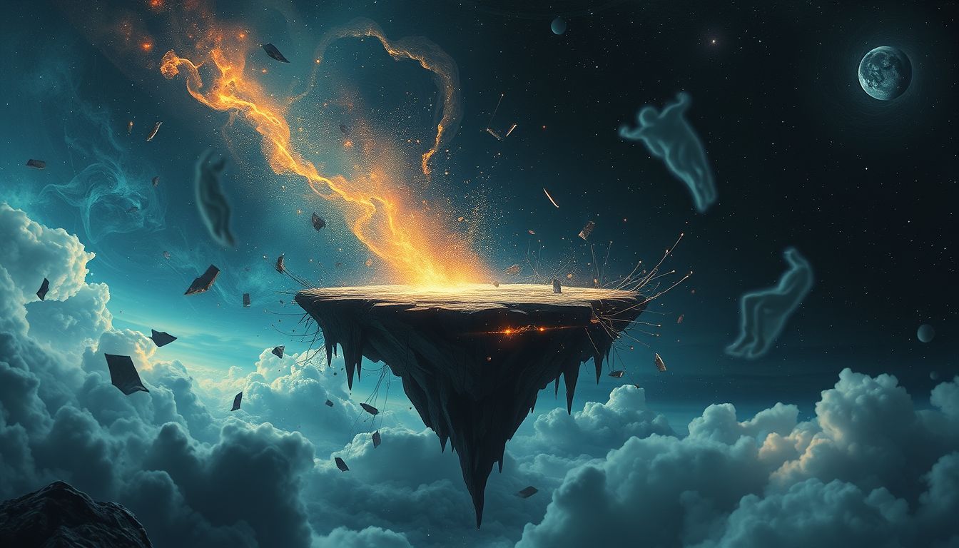 Eine einstürzende Plattform symbolisiert plötzlichen Kontrollverlust und Unsicherheit.