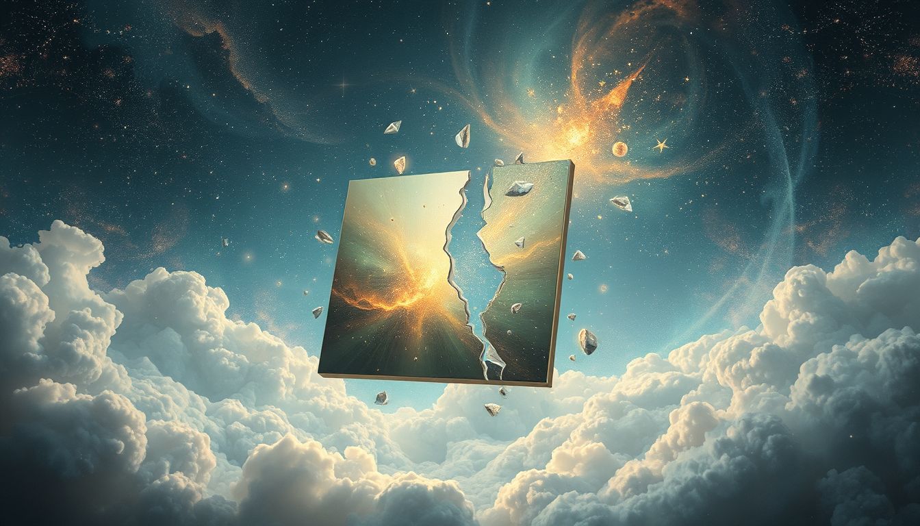 Ein zerbrechendes Gemälde symbolisiert das Ende einer wichtigen Verbindung.