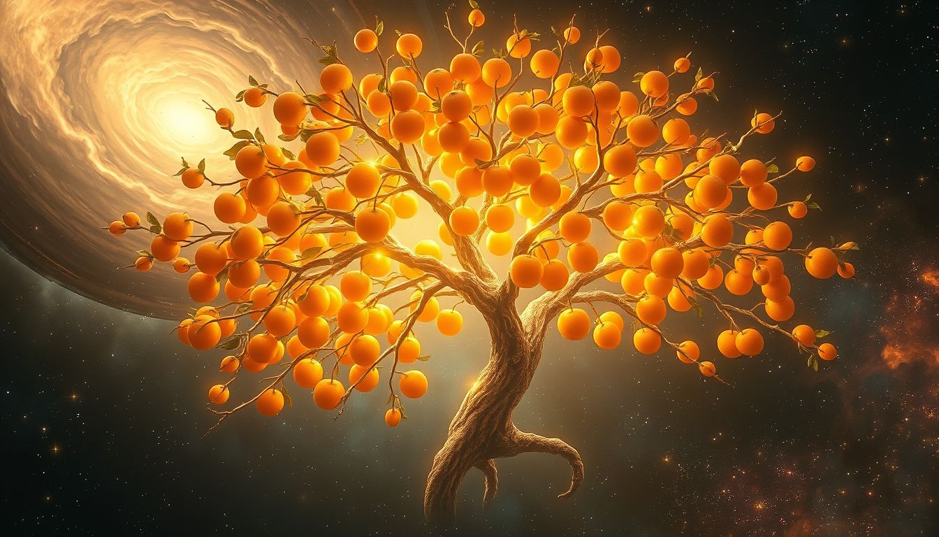 Ein reifer Obstbaum im Traum symbolisiert Erfolg und Fülle.