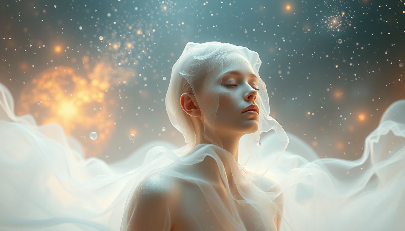 Das Anfeuchten der Haut symbolisiert emotionale Sensibilität und Offenheit.