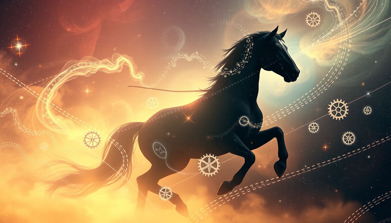 Das Postkutschenpferd symbolisiert Reise, Fortschritt und persönlichen Wandel.