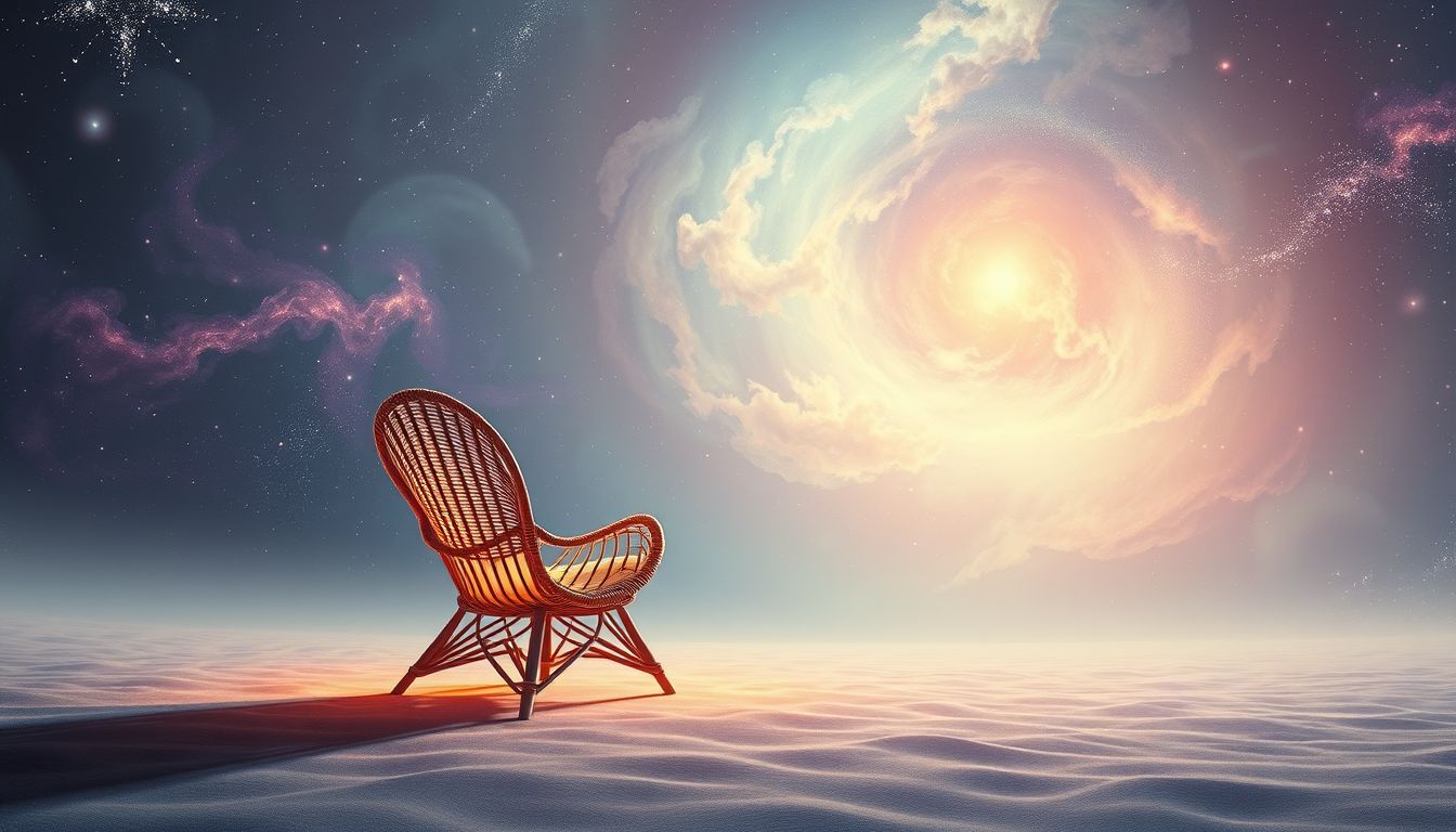 Ein leerer Strandkorb symbolisiert Sehnsucht nach Ruhe und verpassten Chancen.