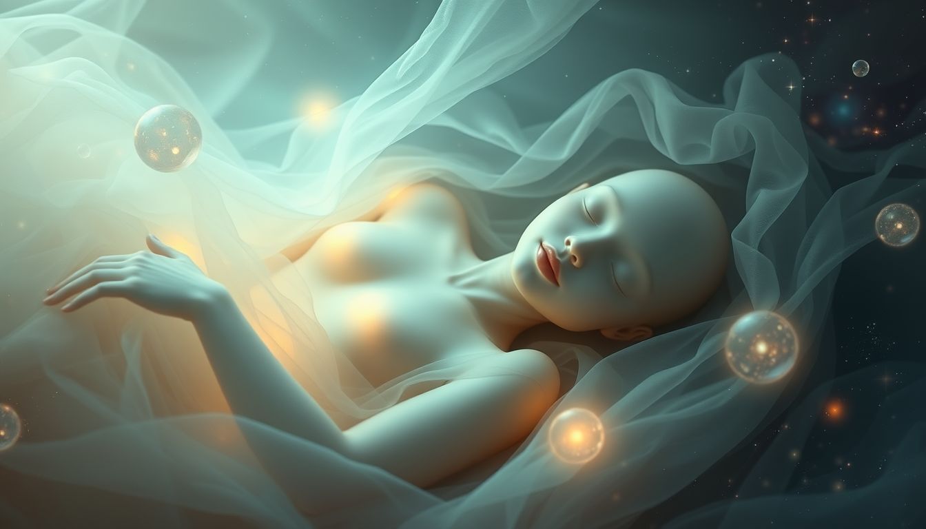 Ein lächelnder Leiche in der Aufbahrung symbolisiert inneren Frieden.