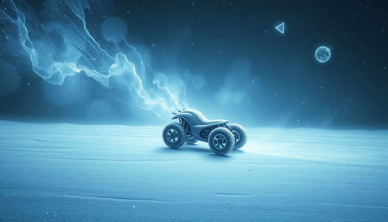 Ein Quad im Schnee symbolisiert Einsamkeit und emotionale Kälte.