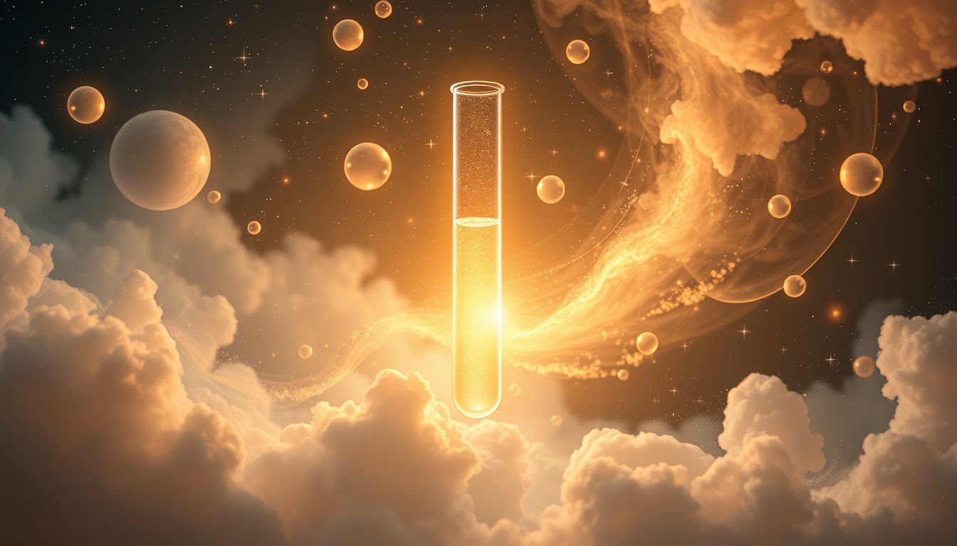 Ein warmes Reagenzglas symbolisiert kreative Energie und Wachstum.