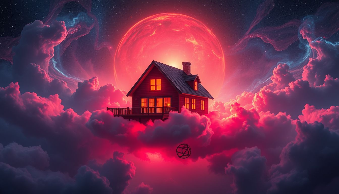Ein scharlachrotes Haus symbolisiert Leidenschaft und lebendige Geborgenheit im Traum.