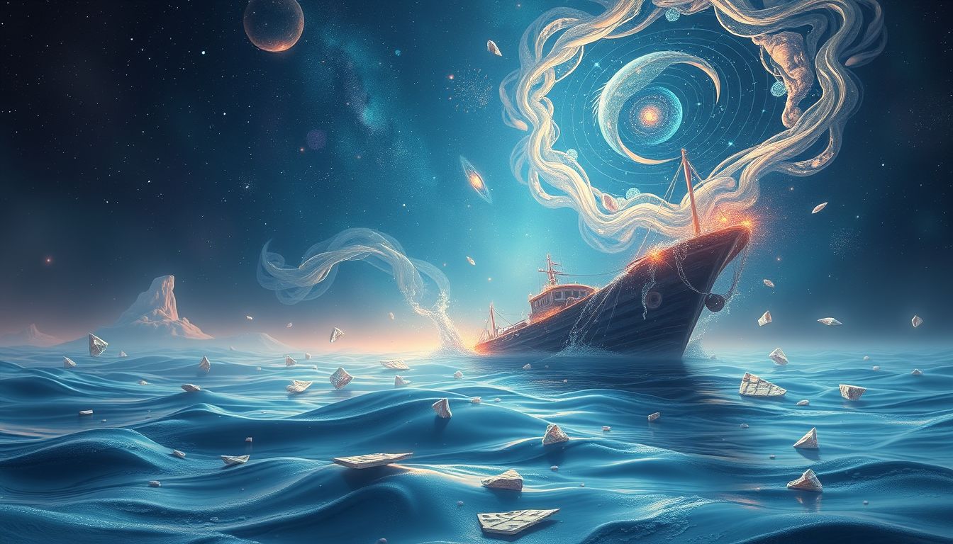 Ein sinkendes Schnellboot symbolisiert Verlustangst und emotionale Überwältigung.