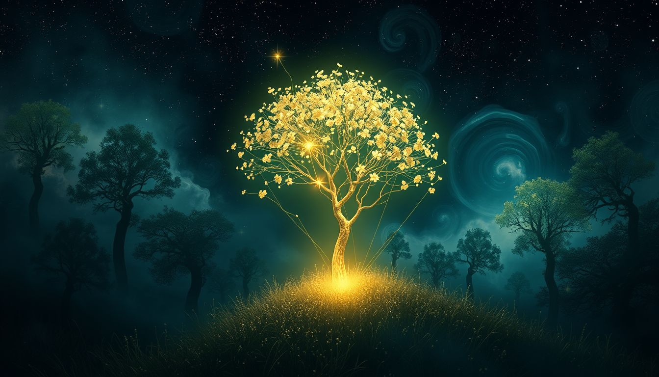 Ein Wiesenbaum symbolisiert Gemeinschaft und tief verwurzelte Verbundenheit.