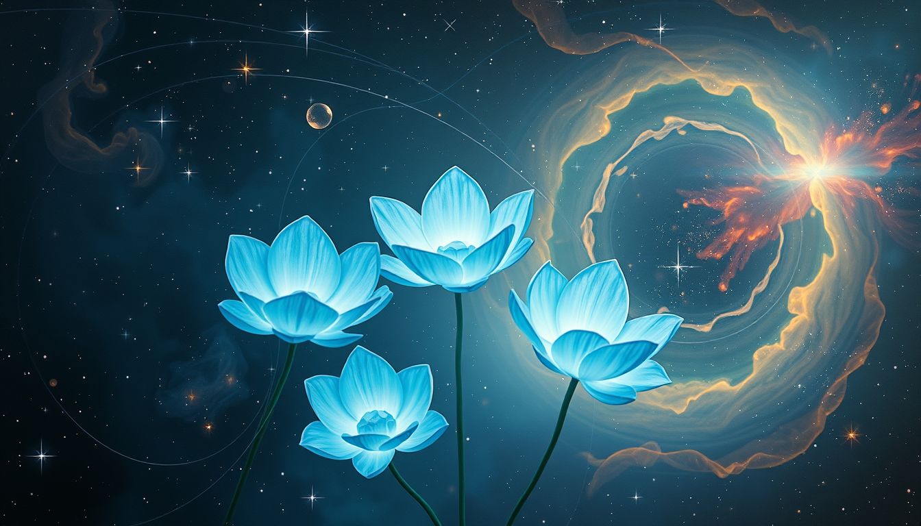 Traumbilder über blaue Camassien symbolisieren oft innere Harmonie.