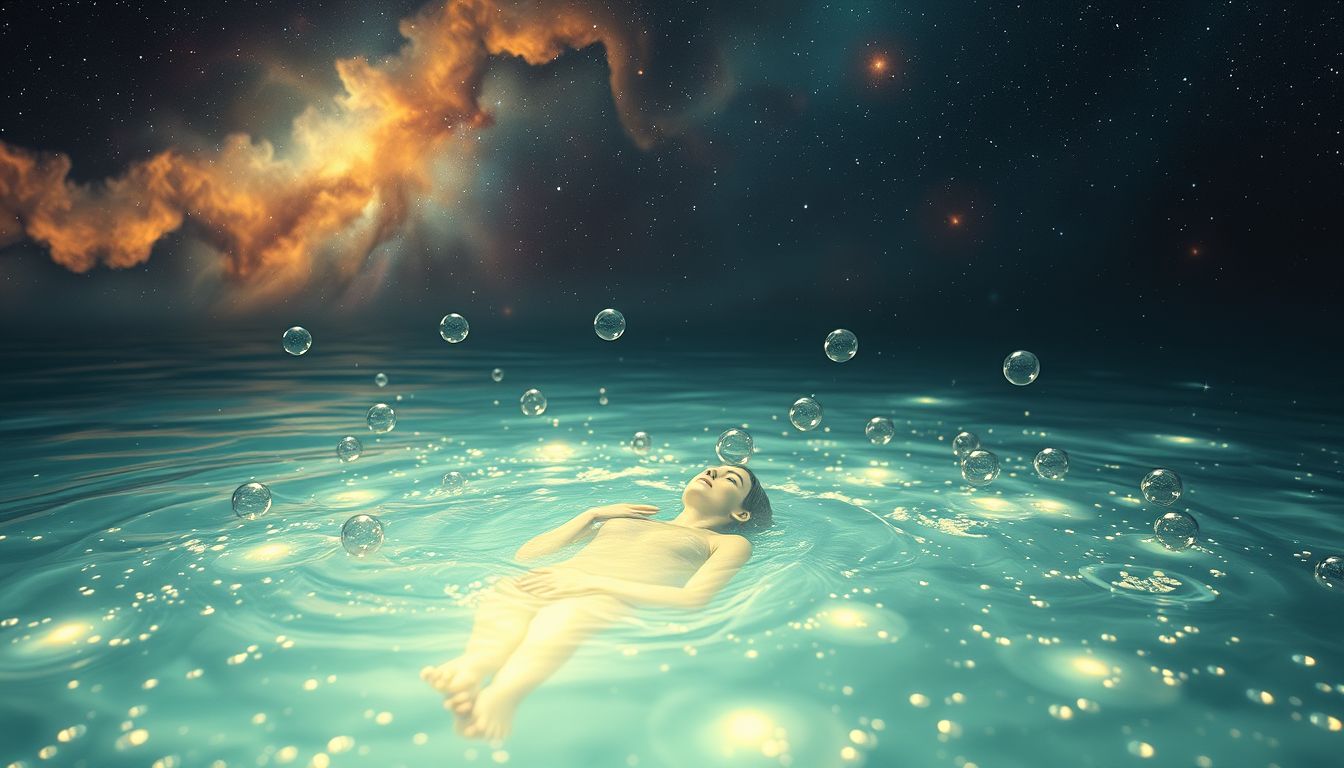 Im Mineralwasser baden symbolisiert Reinigung und emotionale Erneuerung.
