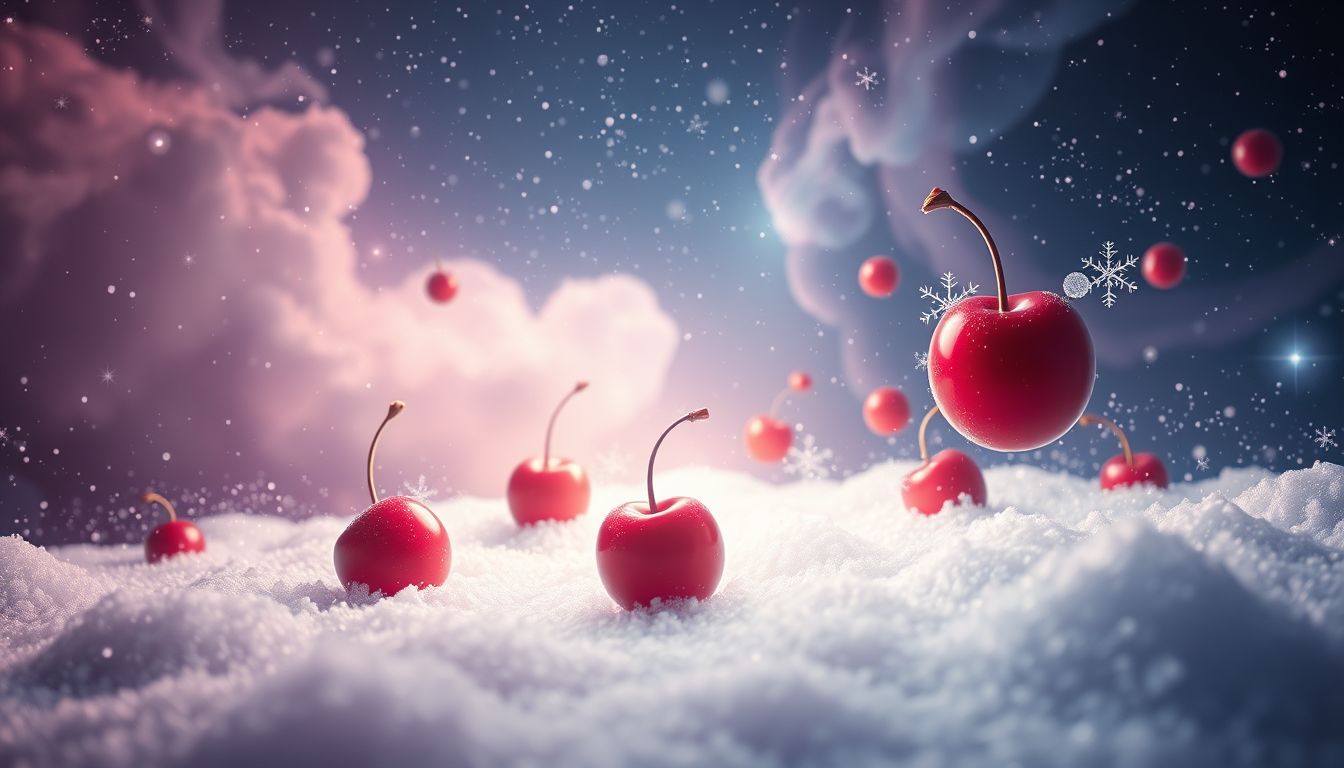 Kirschen im Schnee symbolisieren verborgene Freude und unerwartete Glücksmomente.