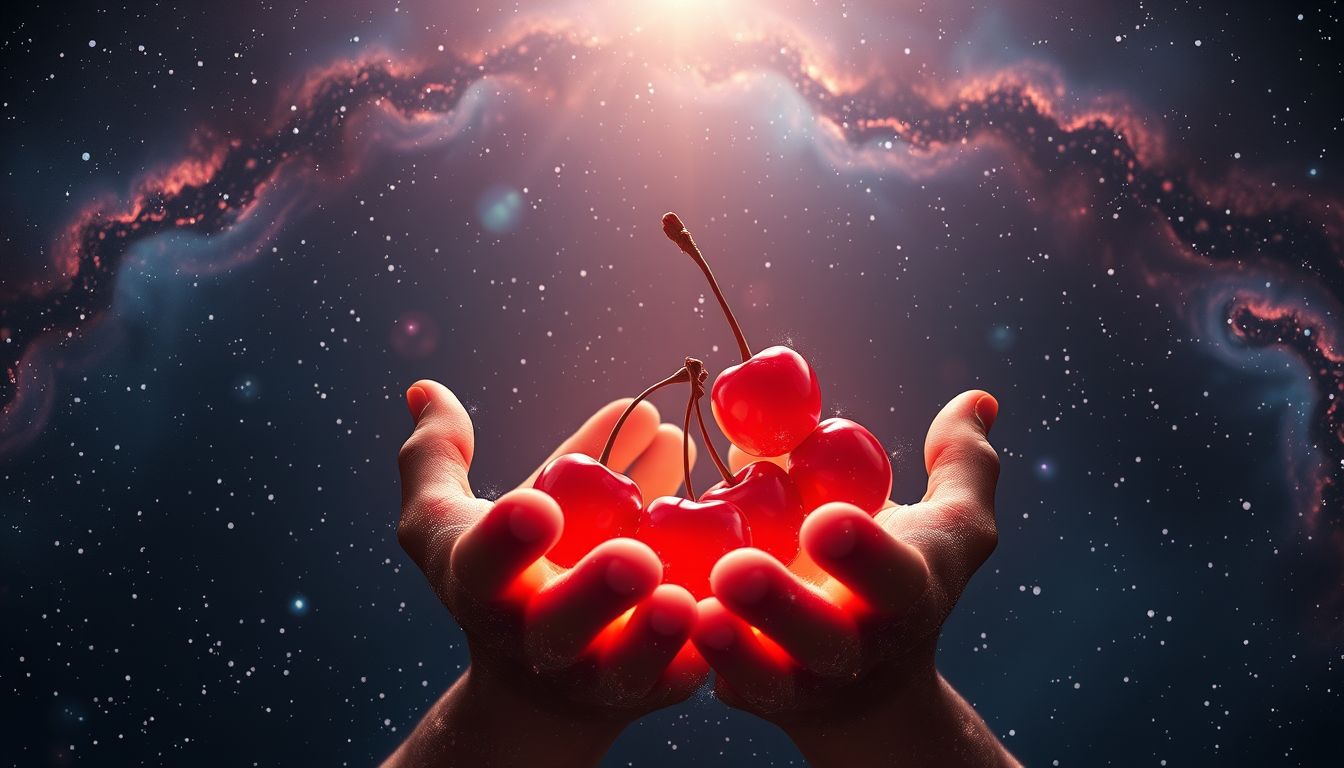 Kirschen verschenken symbolisiert Großzügigkeit und Freude im Traum.