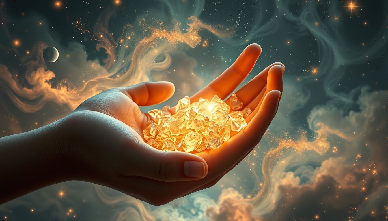 Das Raffen von Trümmern symbolisiert Neuanfang nach Verlust und Chaos.