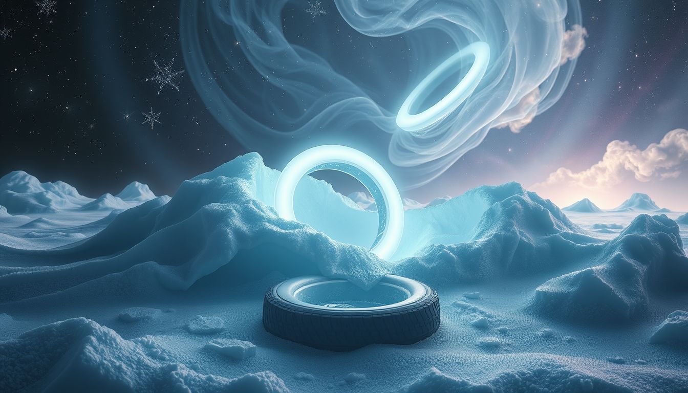 Reifen im Schnee symbolisieren Hindernisse und Anpassungsfähigkeit im Traum.