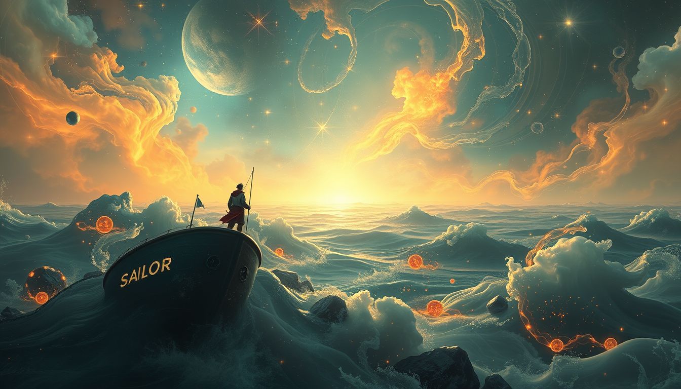 Ein Seemann im Kampf symbolisiert mutigen inneren Konflikt und Herausforderung.