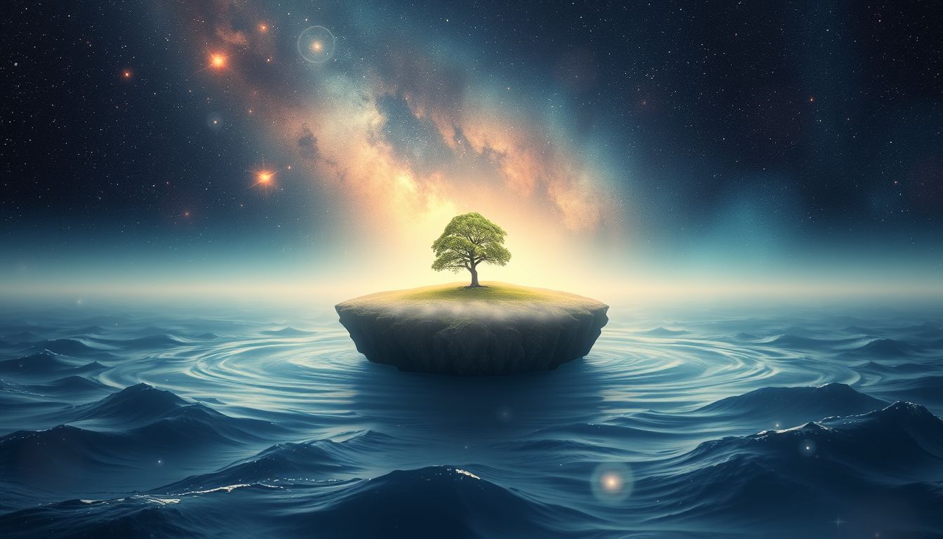 Allein auf Insel träumen symbolisiert Sehnsucht nach völliger Freiheit.
