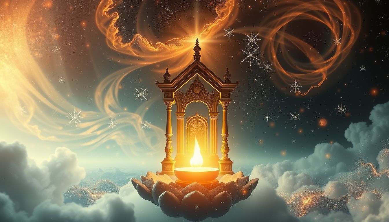 Das Anzünden einer Andachtsstätte symbolisiert innere Erleuchtung und Hoffnung.