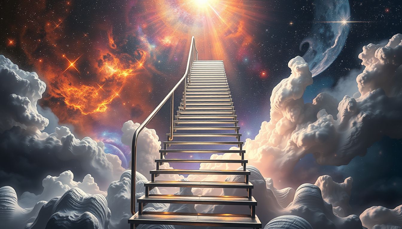 Eine Metalltreppe im Traum symbolisiert Stabilität und Fortschritt.