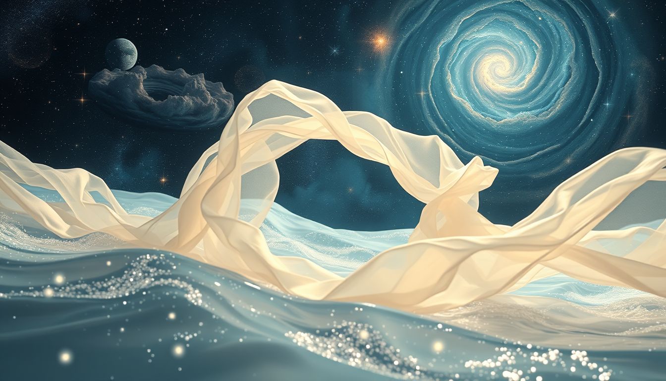 Traum 17 zeigt Reinigung und emotionale Erneuerung durch Baumwollstoff im Wasser.