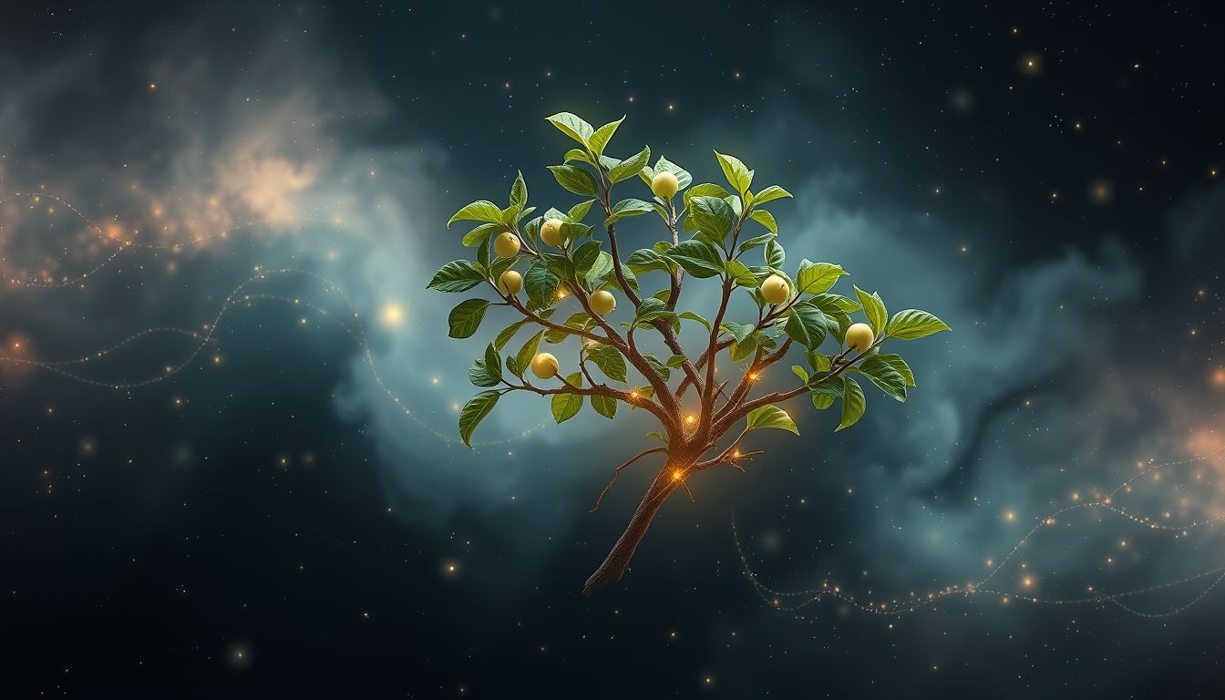Ein junger Apfelbaum symbolisiert Neuanfang und persönliche Entwicklung.