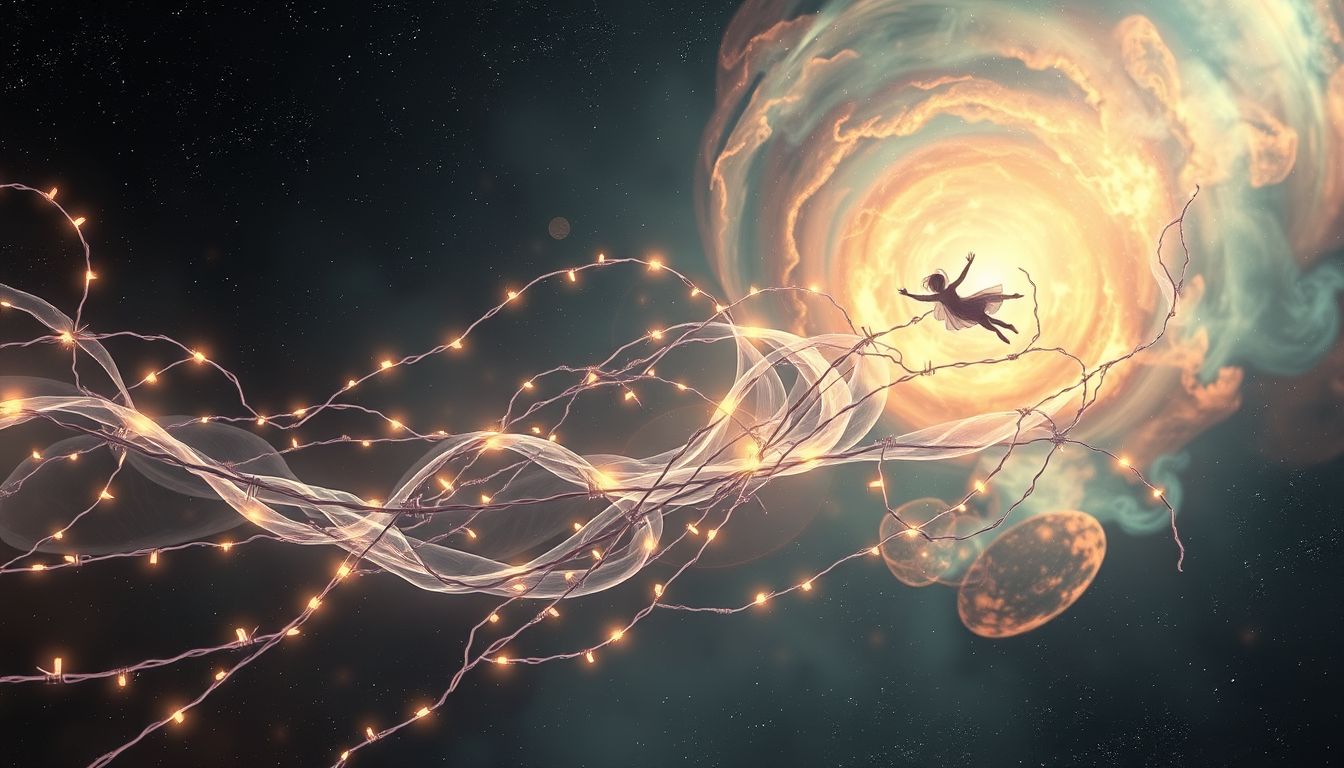 Träume von Stacheldraht symbolisieren oft innere Grenzen und Fluchtgedanken.