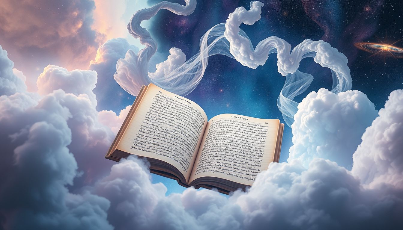 Ein unleserliches Manuskript symbolisiert verborgene Ängste und Unsicherheiten.