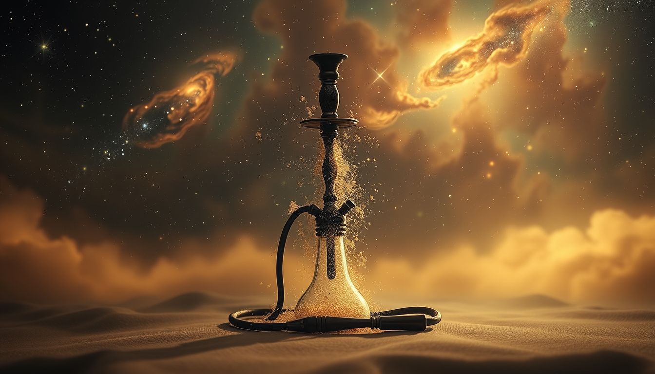 Eine kaputte Wasserpfeife symbolisiert zerbrochene Kommunikation oder verlorene Beziehungen.