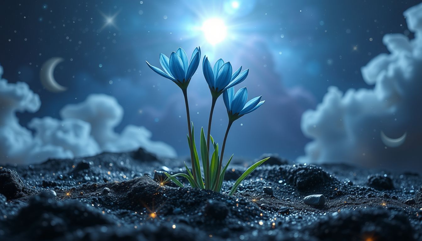 Das Einpflanzen blauer Camassien symbolisiert Neuanfang und Hoffnung.