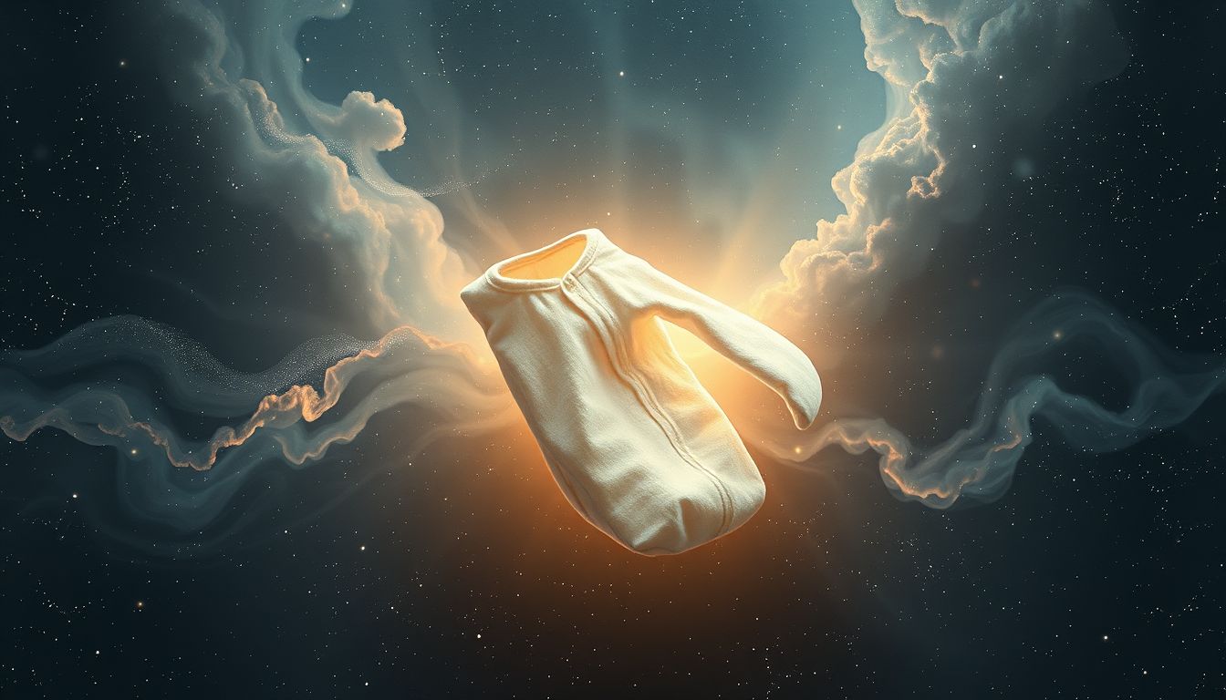 Ein schmutziger Babyschlafsack symbolisiert unerledigte emotionale Belastungen.
