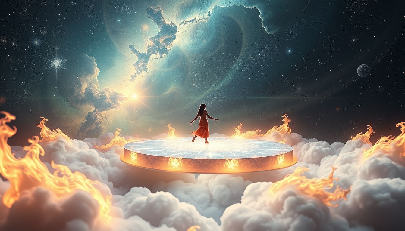 Tanzen im Feuer symbolisiert Leidenschaft und innere Transformation im Traum.