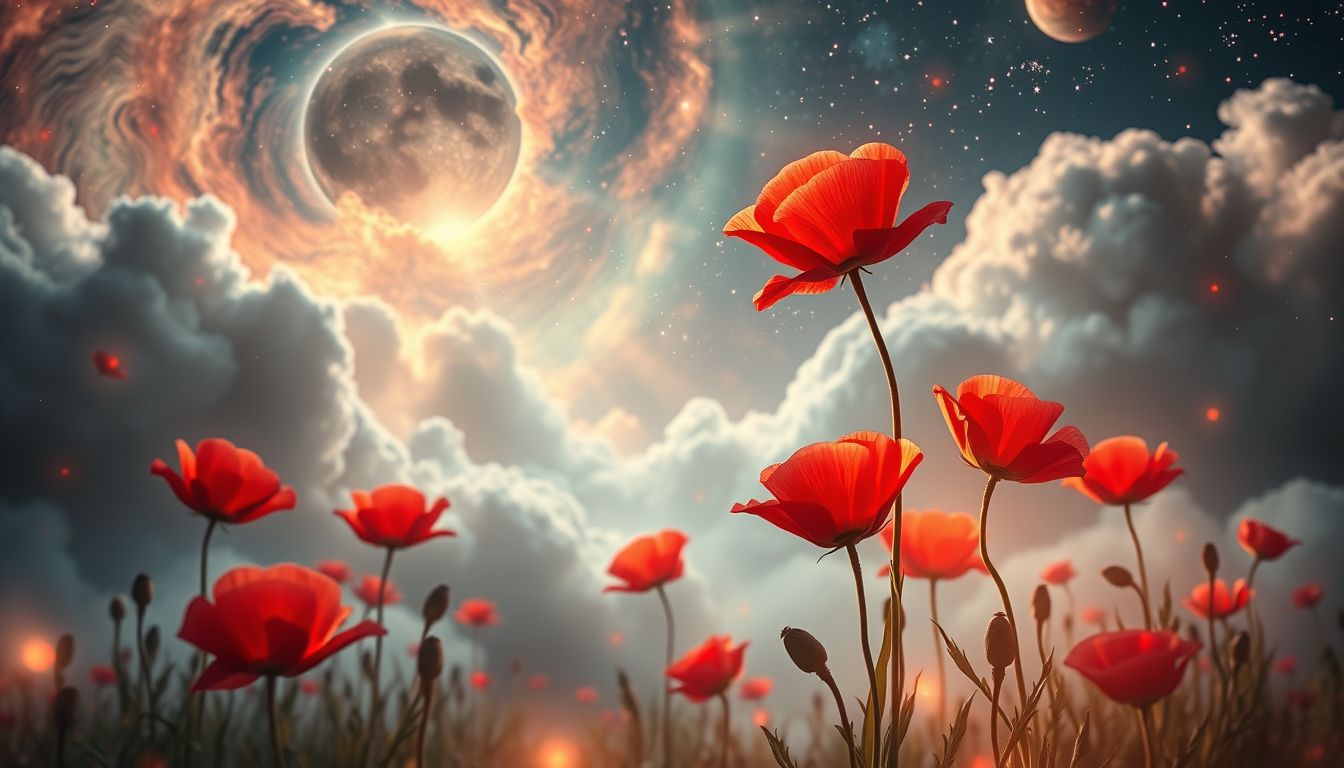 Traum 27 zeigt Mohnblumen als Symbol für Ruhe und Heilung.