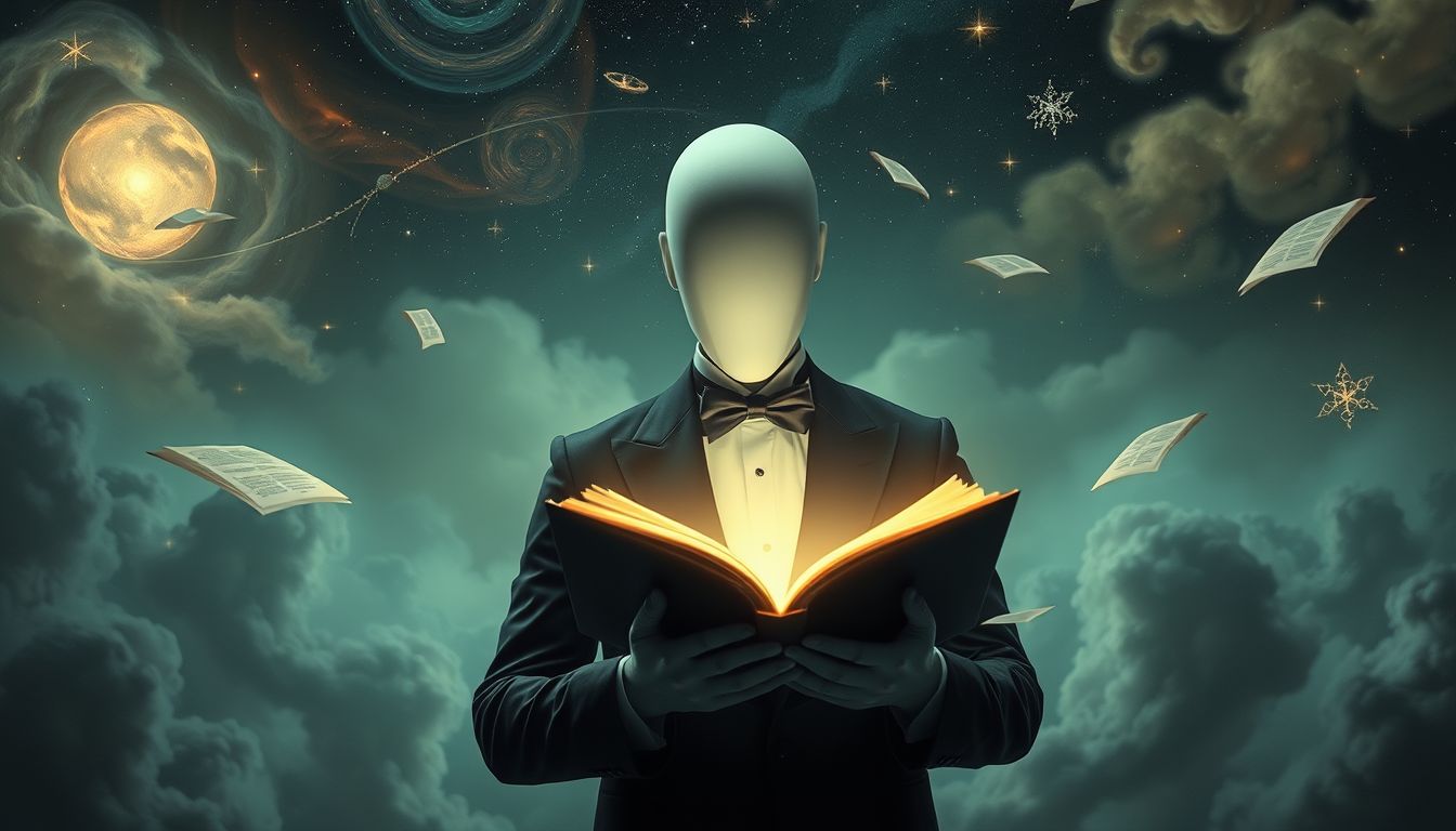 Ein Butler mit Buch symbolisiert Weisheit und verborgene Erkenntnisse.