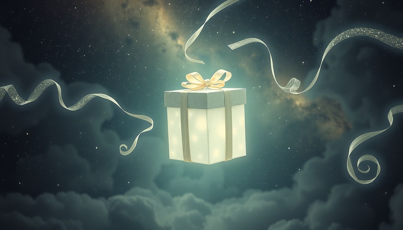 Ein Hutkarton als Geschenk symbolisiert verborgene Überraschungen im Traum.