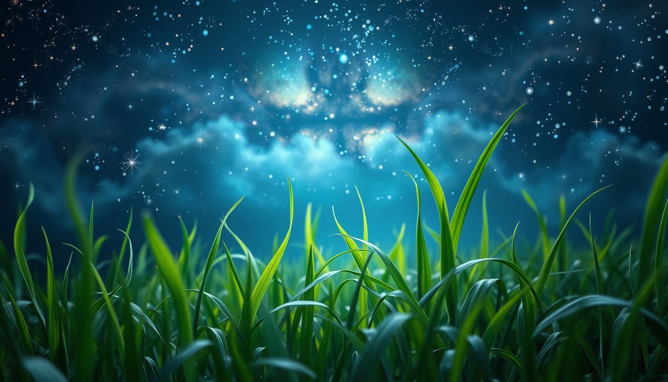 Ein Feld junger Halme symbolisiert Neuanfang und Wachstum im Traum.