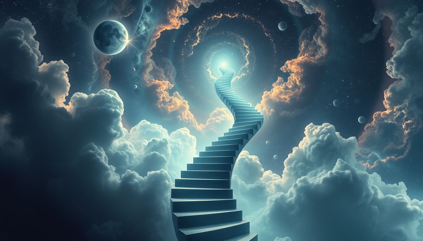 Eine steile Hühnerstalltreppe symbolisiert Herausforderungen im persönlichen Wachstum.